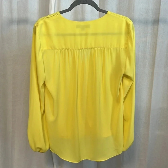 INC Wrap V Neck Long Sleeve Blouse in Yellow, Size M - Picture 8 of 12